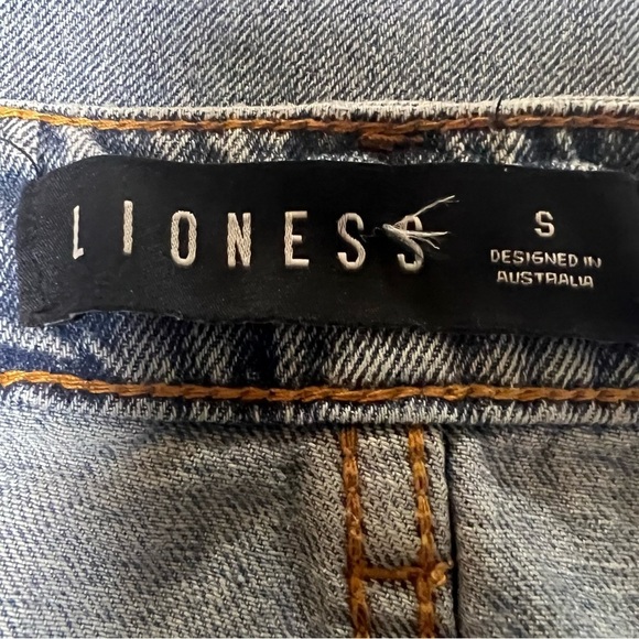 LIONESS Showpo Barbie Split Denim Midi Skirt Faded Denim Blue Size Small Revolve - Picture 10 of 13